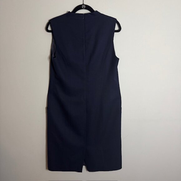 Pendleton Women's Wool Navy Sleeveless Lined Dress w/ Pockets Size 12 - Picture 2 of 6